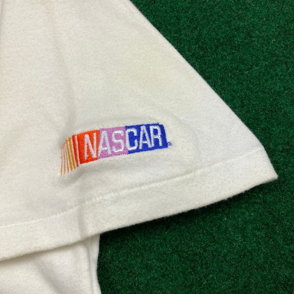 Vintage Nascar Polo Shirt Mens L White Black Kyle Petty 42 Mello Yello 90s USA - Picture 5 of 16